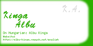 kinga albu business card